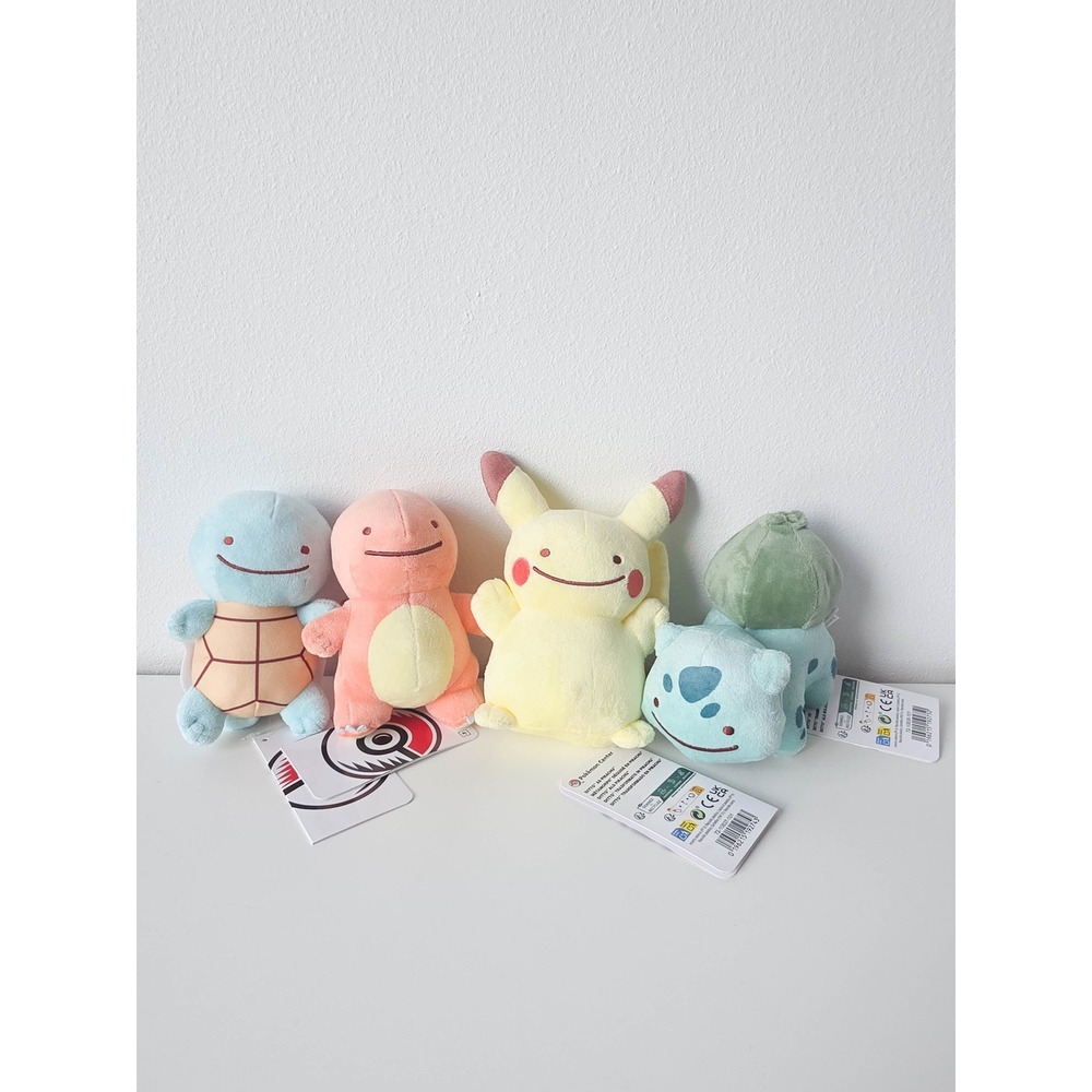 Pokemon Center Ditto As Pikachu Bulbasaur Squirtle Charmander Plush Set of 4 NWT
